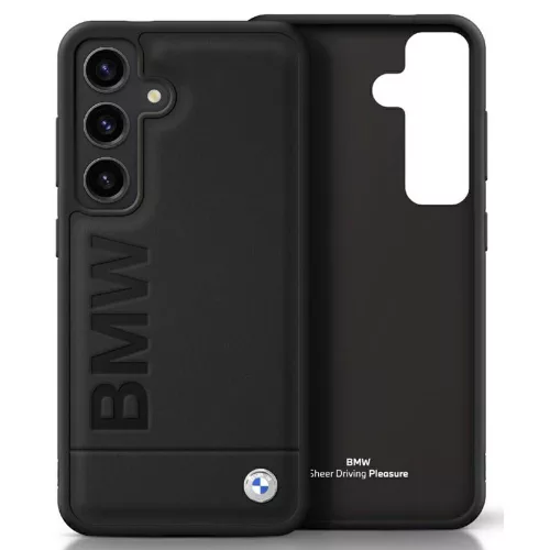 BMW Leather Big Wordmark Samsung Galaxy S25 Plus tok, fekete