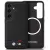 BMW Leather Tricolor Stripe MagSafe Samsung Galaxy S25 Plus tok, fekete