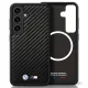 BMW Leather Carbon MagSafe Samsung Galaxy S25 tok, fekete
