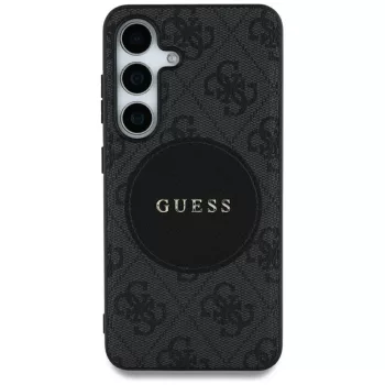   Guess 4G Round Patch Classic Logo MagSafe Samsung Galaxy S25 Ultra tok, fekete