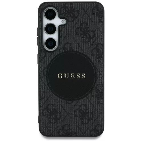 Guess 4G Round Patch Classic Logo MagSafe Samsung Galaxy S25 Ultra tok, fekete