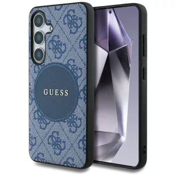   Guess 4G Round Patch Classic Logo MagSafe Samsung Galaxy S25 Plus tok, kék