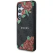 Guess Leather 4G Flowers Print Metal Classic Logo MagSafe Samsung Galaxy S25 tok, fekete