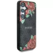 Guess Leather 4G Flowers Print Metal Classic Logo MagSafe Samsung Galaxy S25 tok, fekete