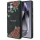 Guess Leather 4G Flowers Print Metal Classic Logo MagSafe Samsung Galaxy S25 Ultra tok, fekete