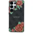 Guess Leather 4G Flowers Print Metal Classic Logo MagSafe Samsung Galaxy S25 Ultra tok, fekete