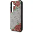 Guess Leather 4G Flowers Print Metal Classic Logo MagSafe Samsung Galaxy S25 tok, rózsaszín