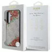 Guess Leather 4G Flowers Print Metal Classic Logo MagSafe Samsung Galaxy S25 tok, rózsaszín