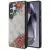 Guess Leather 4G Flowers Print Metal Classic Logo MagSafe Samsung Galaxy S25 Ultra tok, rózsaszín