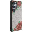 Guess Leather 4G Flowers Print Metal Classic Logo MagSafe Samsung Galaxy S25 Ultra tok, rózsaszín