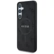 Guess Leather 4G Colored Ring Classic Logo MagSafe Samsung Galaxy S25 Plus tok, fekete