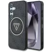 Guess Samsung Galaxy S25 GUHMS25SHG4PRTGK (Magnetic IML Metal Glitter 4G Circle Triangle) tok, fekete