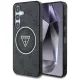 Guess Samsung Galaxy S25 Plus GUHMS25MHG4PRTGK (Magnetic IML Metal Glitter 4G Circle Triangle) tok, fekete
