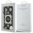Guess 4G Background Gold Electroplated Peony Pattern MagSafe Samsung Galaxy S25 tok, fekete
