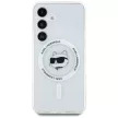 Karl Lagerfeld Button Choupette Head Printed Logo MagSafe Samsung Galaxy S25 Plus tok, fehér