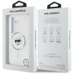 Karl Lagerfeld Button Choupette Head Printed Logo MagSafe Samsung Galaxy S25 Plus tok, fehér