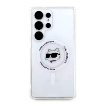   Karl Lagerfeld Button Choupette Head Printed Logo MagSafe Samsung Galaxy S25 Ultra tok, fehér