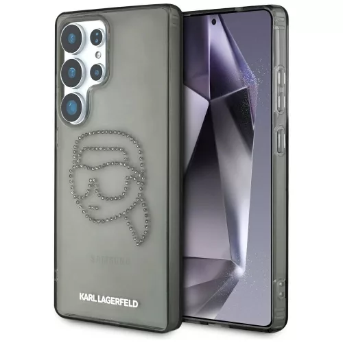 KARL LAGERFELD Samsung Galaxy S25 Ultra KLHCS25LHKHDCELK (IML Rhinestones K Head) tok, fekete