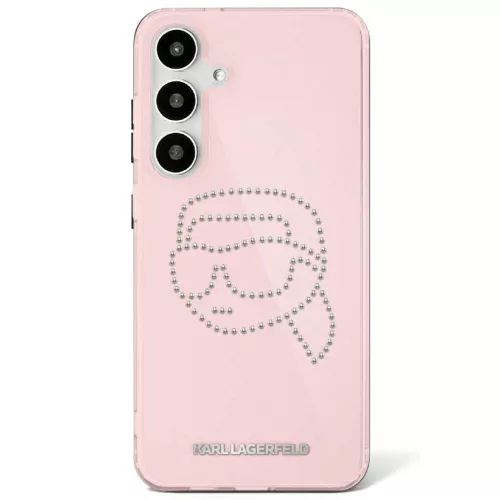 KARL LAGERFELD Samsung Galaxy S25 KLHCS25SHKHDCELP (IML Rhinestones K Head) tok, rózsaszín