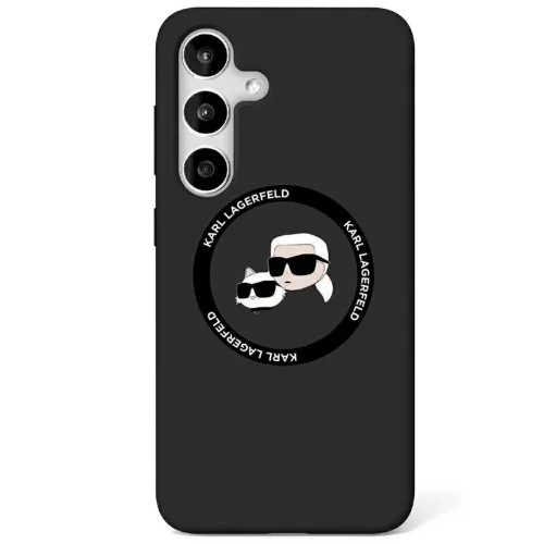 Karl Lagerfeld Silicone Double Heads And Circle MagSafe Samsung Galaxy S25 tok, fekete