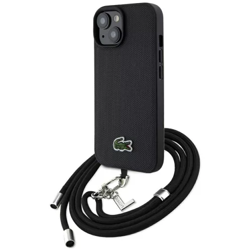 Lacoste Iconic Petit Pique Crossbody Cord MagSafe iPhone 15 tok, fekete