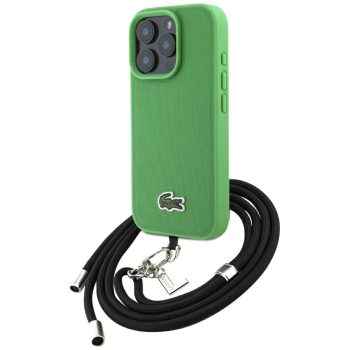   Lacoste Iconic Petit Pique Crossbody Cord MagSafe iPhone 16 Pro Max tok, zöld