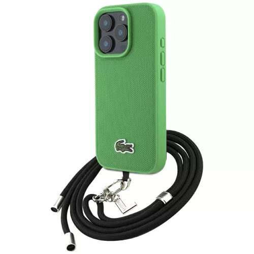 Lacoste Iconic Petit Pique Crossbody Cord MagSafe iPhone 16 Pro Max tok, zöld