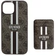 Guess 4G Stripes Magsafe iPhone 15 kártyatartós tok, barna