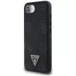 Guess Grained Hot Stamp Peony Triangle Logo MagSafe iPhone 16e tok, fekete