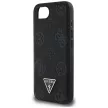 Guess Grained Hot Stamp Peony Triangle Logo MagSafe iPhone 16e tok, fekete