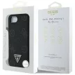 Guess Grained Hot Stamp Peony Triangle Logo MagSafe iPhone 16e tok, fekete