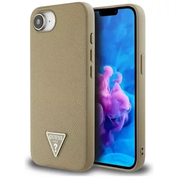   GUESS iPhone 16e MagSafe GUHMPSE4PGTSPSW (Grained PU Triangle Logo) tok, barna