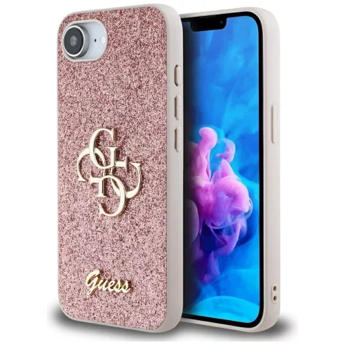 GUESS iPhone 16e GUHCPSE4HG4SGP (Fixed Glitter Big 4G) tok, rózsaszín
