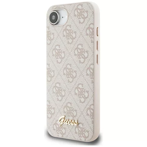 Guess HC MagSafe 4G PU Script Logo Case iPhone 16e tok, rózsaszín