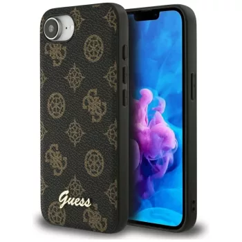Guess Peony Script Logo MagSafe iPhone 16e tok, fekete