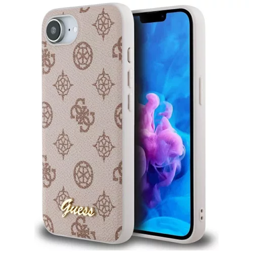 Guess Peony Script Logo MagSafe iPhone 16e tok, barna
