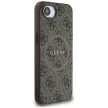 GUESS iPhone 16e MagSafe GUHMPSE4G4GFRW (PU 4G Ring Classic Logo) tok, barna