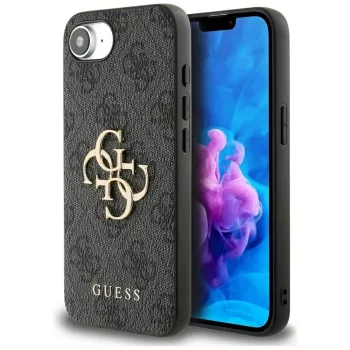 GUESS iPhone 16e GUHCPSE44GMGGR (4G PU Big Logo) tok, fekete