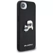 KARL LAGERFELD iPhone 16e KLHCPSE4PFGKCPK (Fixed Glitter K&C Heads Logo Metal Pin) tok, fekete