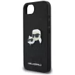 KARL LAGERFELD iPhone 16e KLHCPSE4PFGKCPK (Fixed Glitter K&C Heads Logo Metal Pin) tok, fekete