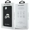 KARL LAGERFELD iPhone 16e KLHCPSE4PFGKCPK (Fixed Glitter K&C Heads Logo Metal Pin) tok, fekete
