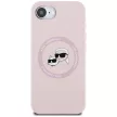KARL LAGERFELD iPhone 16e MagSafe KLHMPSE4SKCHTCP (Silicone Double Heads) tok, rózsaszín