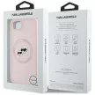 KARL LAGERFELD iPhone 16e MagSafe KLHMPSE4SKCHTCP (Silicone Double Heads) tok, rózsaszín