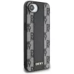 DKNY Leather Checkered Mono Pattern MagSafe iPhone 16e tok, fekete