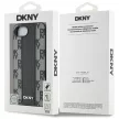 DKNY Leather Checkered Mono Pattern MagSafe iPhone 16e tok, fekete
