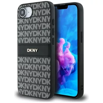   DKNY Repeat Texture Pattern    Tonal Stripe iPhone 16e tok, fekete