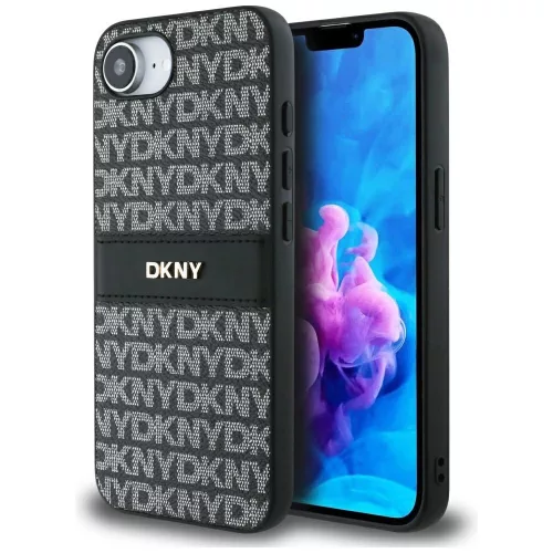 DKNY Repeat Texture Pattern    Tonal Stripe iPhone 16e tok, fekete