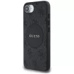 GUESS iPhone 16e MagSafe GUHMPSE4P4PGRSGK (PU 4G Circle W/ Classic Logo) tok, fekete
