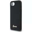 GUESS iPhone 16e GUHMPSE4SMBSLK (Silicone Script Metal Logo MagSafe) tok, fekete