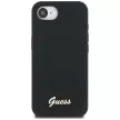 GUESS iPhone 16e GUHMPSE4SMBSLK (Silicone Script Metal Logo MagSafe) tok, fekete